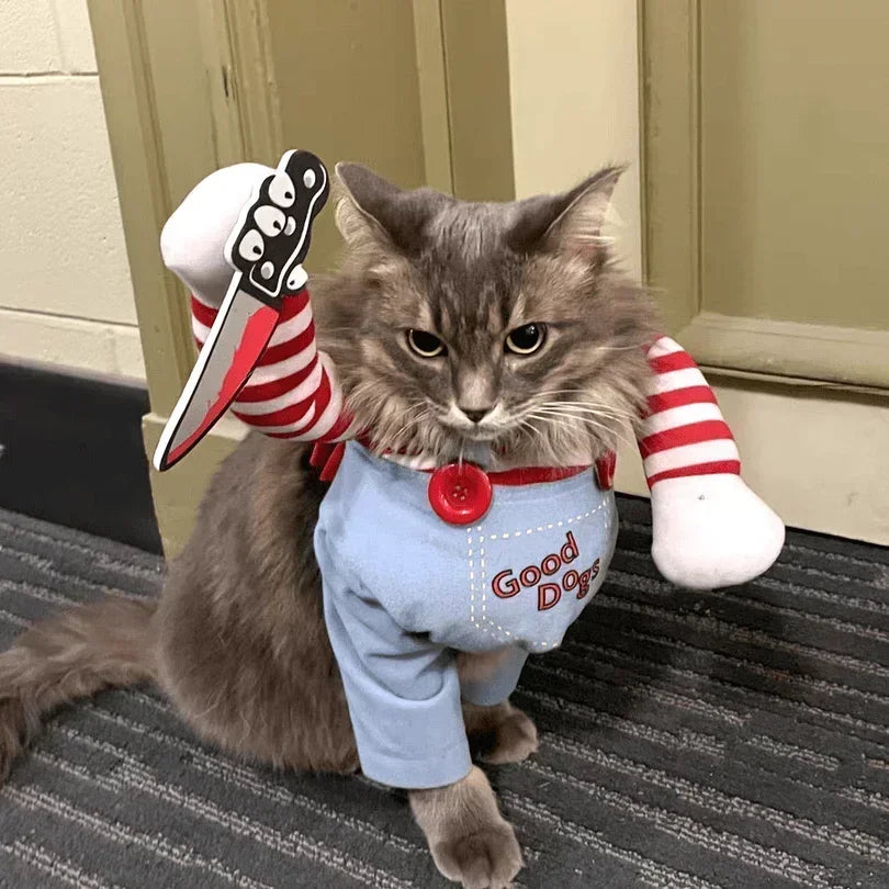 Halloween Dog Costumes Funny Pet Clothes Adjustable Dog Cosplay Costume Sets Novelty Clothing For Medium Large Dogs Bulldog Pug