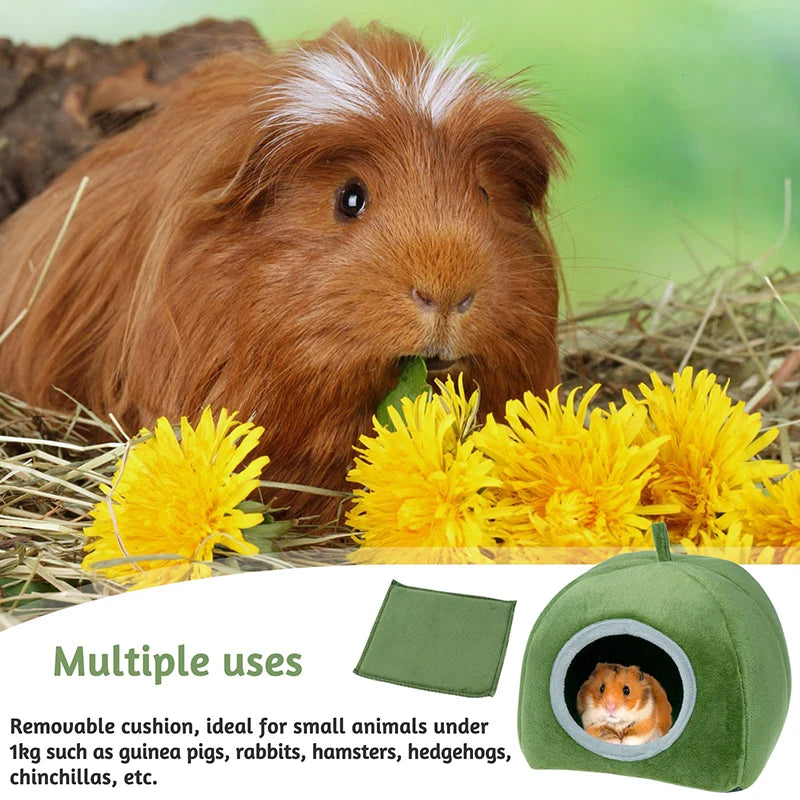 Hamster House Guinea Pig Cage Hamster Cotton House Small Animal Nest Winter Warm Pet Bed For Rodent/Guinea Pig/Rat/Hedgehog