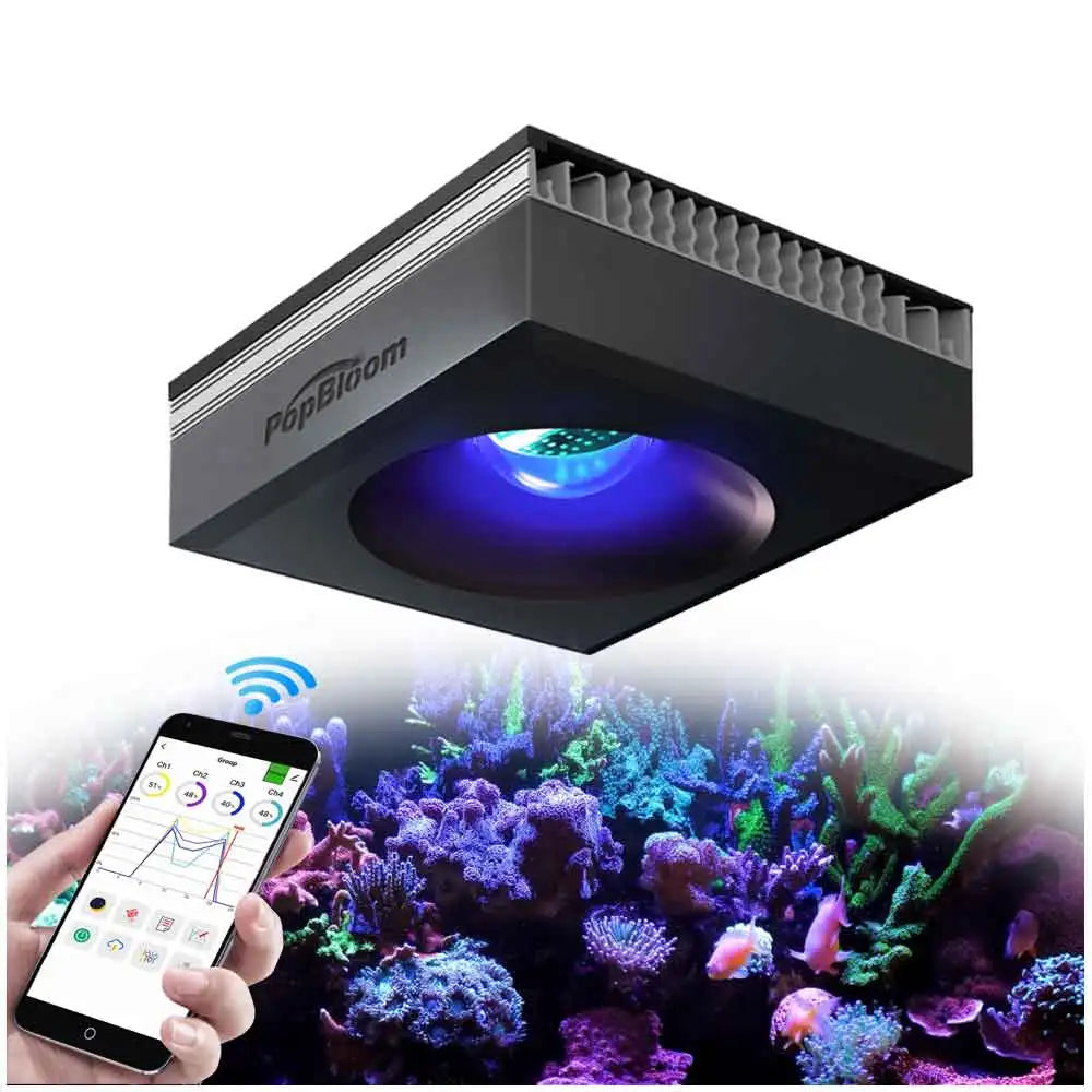 PopBloom RL90/RL180 WiFi Aquarium light, Full Spectrum Saltwater Aquarium Led Lamp for Reef Coral SPS/LPS Marine Aquarium Tank