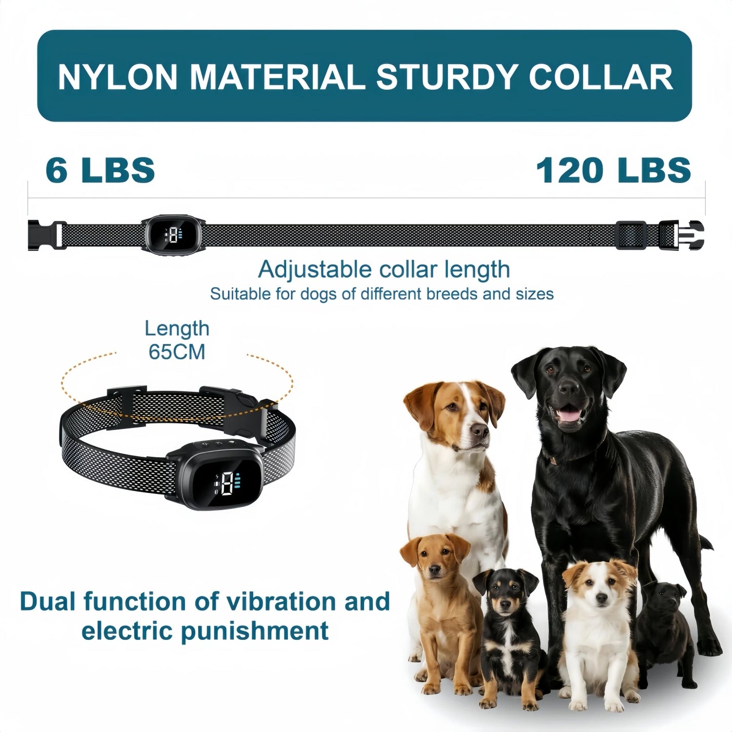 Waterproof Dog Bark Collar,Rechargeable Anti-Bark Collar For Dog Stop Barking,Dog Vibration Training Collar For Small,Medium Dog