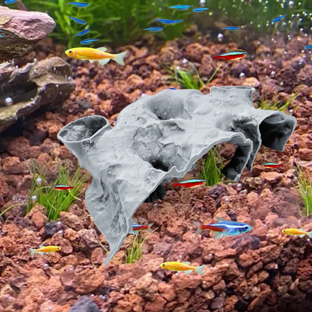 3D Printed Fish Tank Accessories Underground Tunnel Cave Fish Hideout Decor for Cherry Shrimp Chili Rasbora Hermit Crab