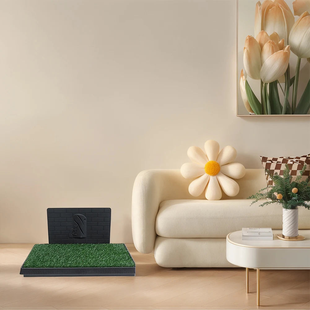 Dog Grass Pad with Large Tray Reusable Artificial Grass Training Pads Portable Dog Litter Box Ideal for Small and Medium Dogs