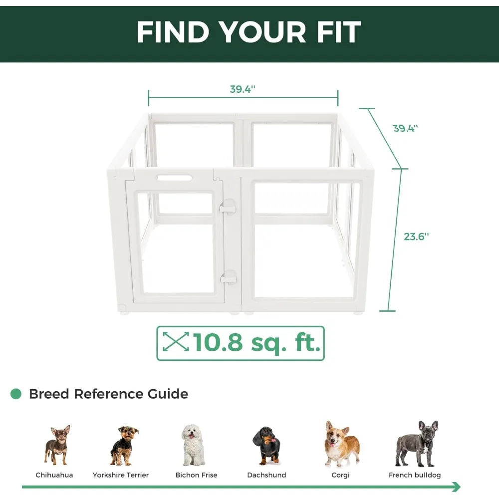 Indoor Dog Playpen for Puppies and Small Dogs, 24 Inch, 8 Panels, White