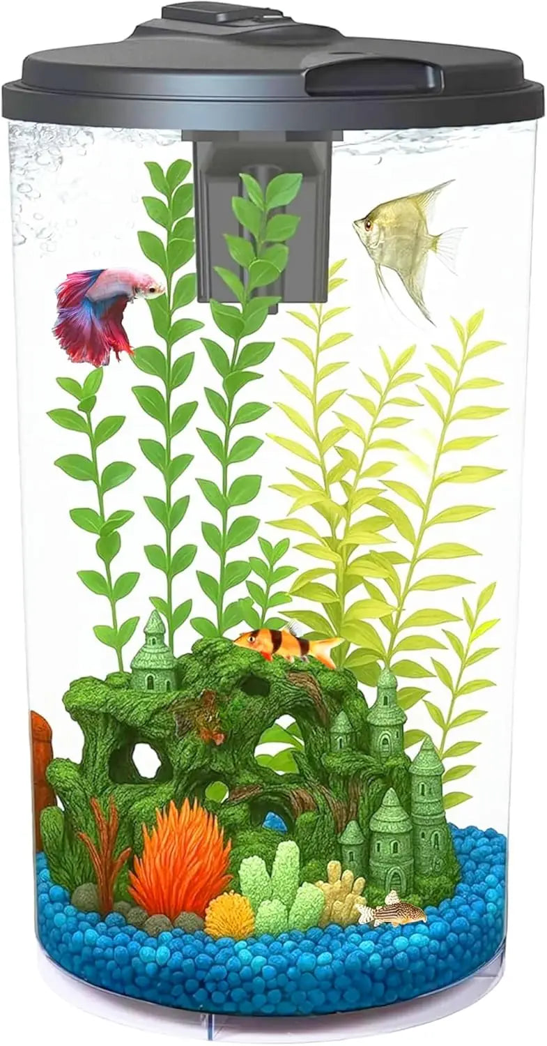 Plastic Six Gallon AquaView 360 Aquarium Kit For Betta
