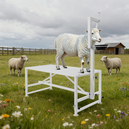 Sheep Trimming Stand, Adjustable Goat Milking Stand, Heavy Duty Metal Stand 600lbs Load for Goat Milk and Sheep Trimming
