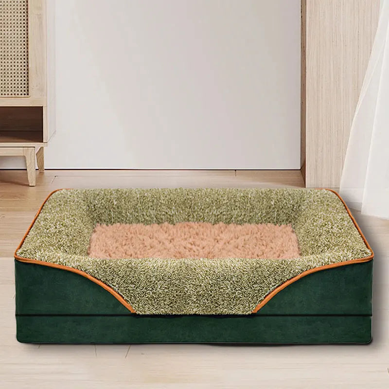 An oversized dog bed removable washable for all seasons, pet bed sofa, comfortable and soft cat sofa bed with raised edges,