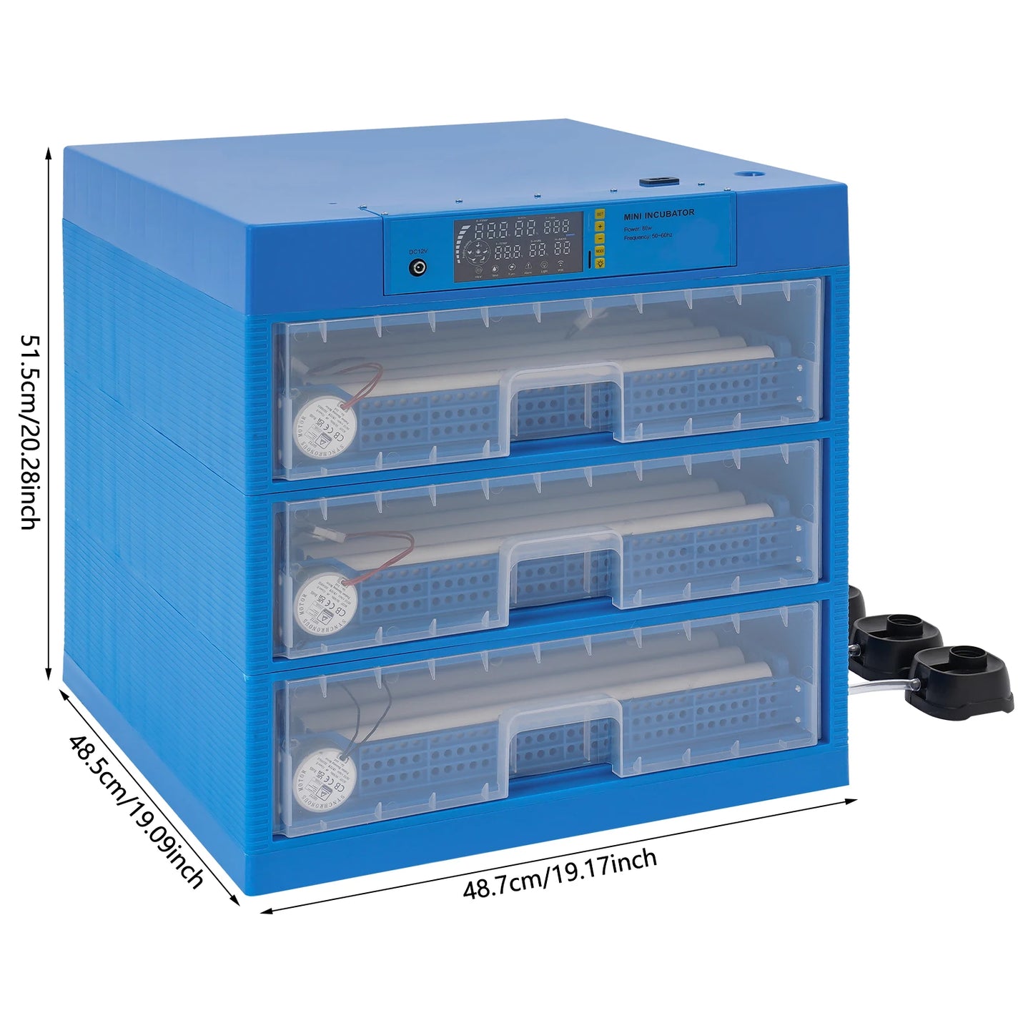 192-Egg Incubator with Automatic Egg Turning and Humidity Contro| Battery Operated and Electric Hatching Machine