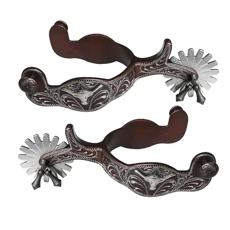 R6FE Metal Horse Spur Western Cowboy Horse Spur Horse Boot Spur Decoration for Equestrians Competition Entertainment