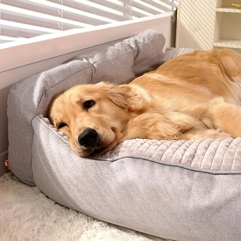 Large dog bed sofa, cat bed, removable and washable pet bed cushion with pillow backrest, pet sofa suitable for all seasons