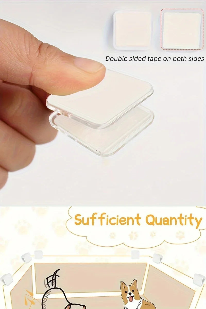 3 Pcs Wall-Mounted Dog Pee Pad Clip Holder - Stickable Plastic Material for Pet Cleaning - Uncharged, Suitable for Dogs