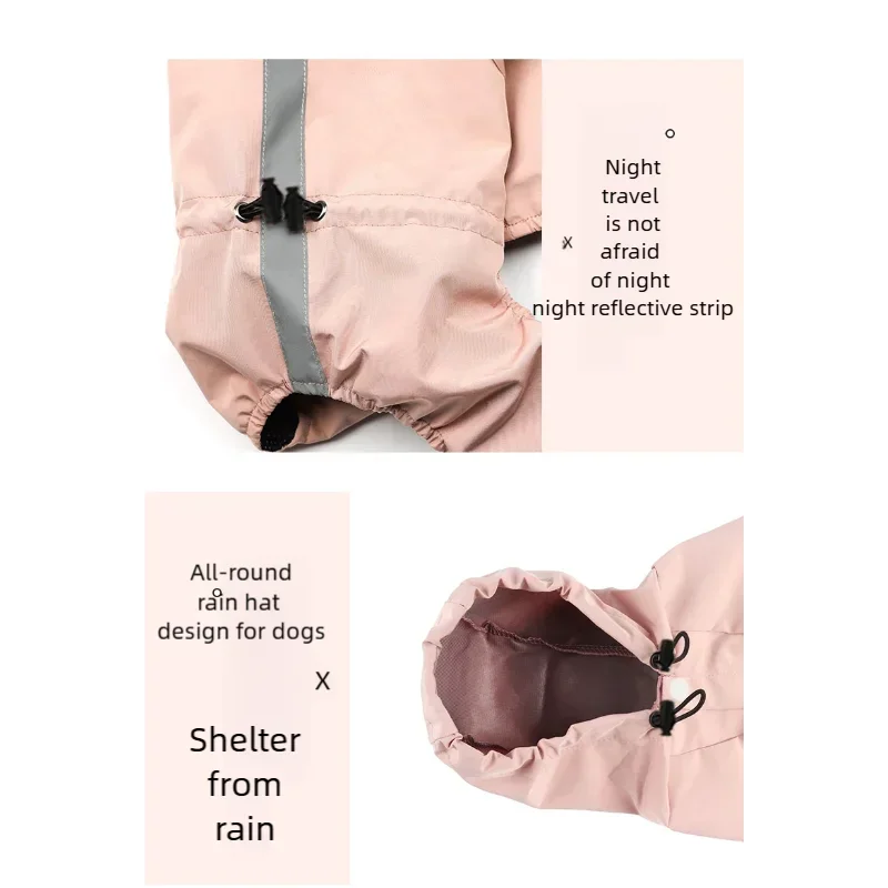 Pet Supplies Four-Legged Raincoat Waterproof Clothing for Spring and Summer Complete Package for Bear Schnauzer and Dog Raincoat