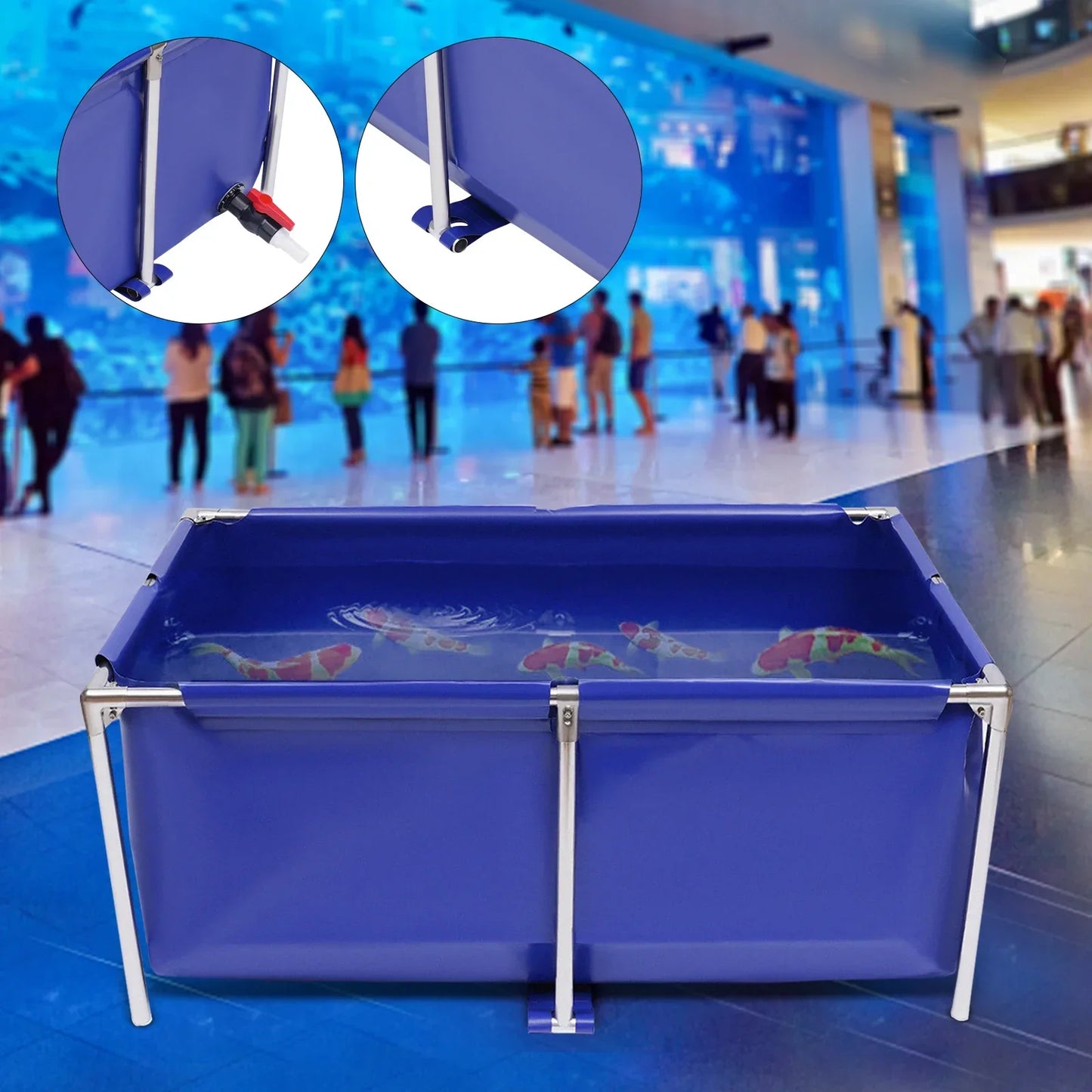 Aquarium Fish Water Tank Anti-rust Canvas Ornamental Swimming Pool Thickened Waterproof Large capacity Lobster Breeding Pond