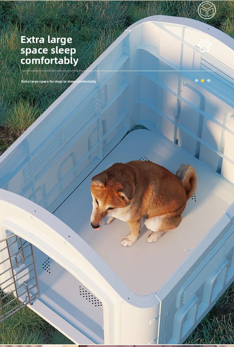 Large Waterproof Outdoor Dog House - Detachable & Washable Dog Cage for Medium/Large Breeds, All-Weather Shelter