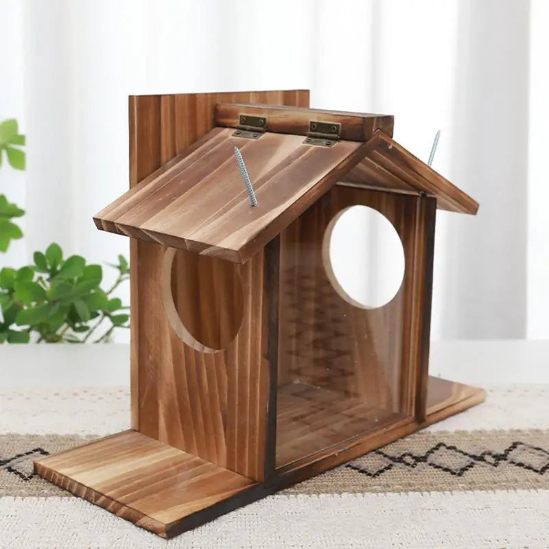 Squirrel Feeder Box Winter Outside Feeding House Squirrel Feeder Large Feeder Box Waterproof Table Feeder For Squirrel & Birds