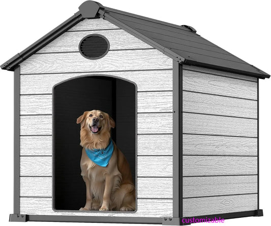 57" Extra Large Dog House Outdoor Weatherproof, 5XL Big Dog House for 3 Large Dogs Outside, Insulated Igloo Pet House