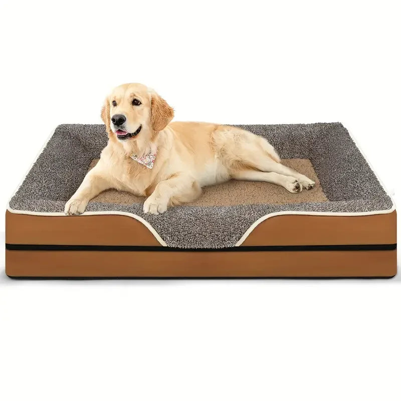 Removable washable pet dog sofa and dog bed for all seasons, pet bed sofa, comfortable and soft cat sofa bed with raised edges,