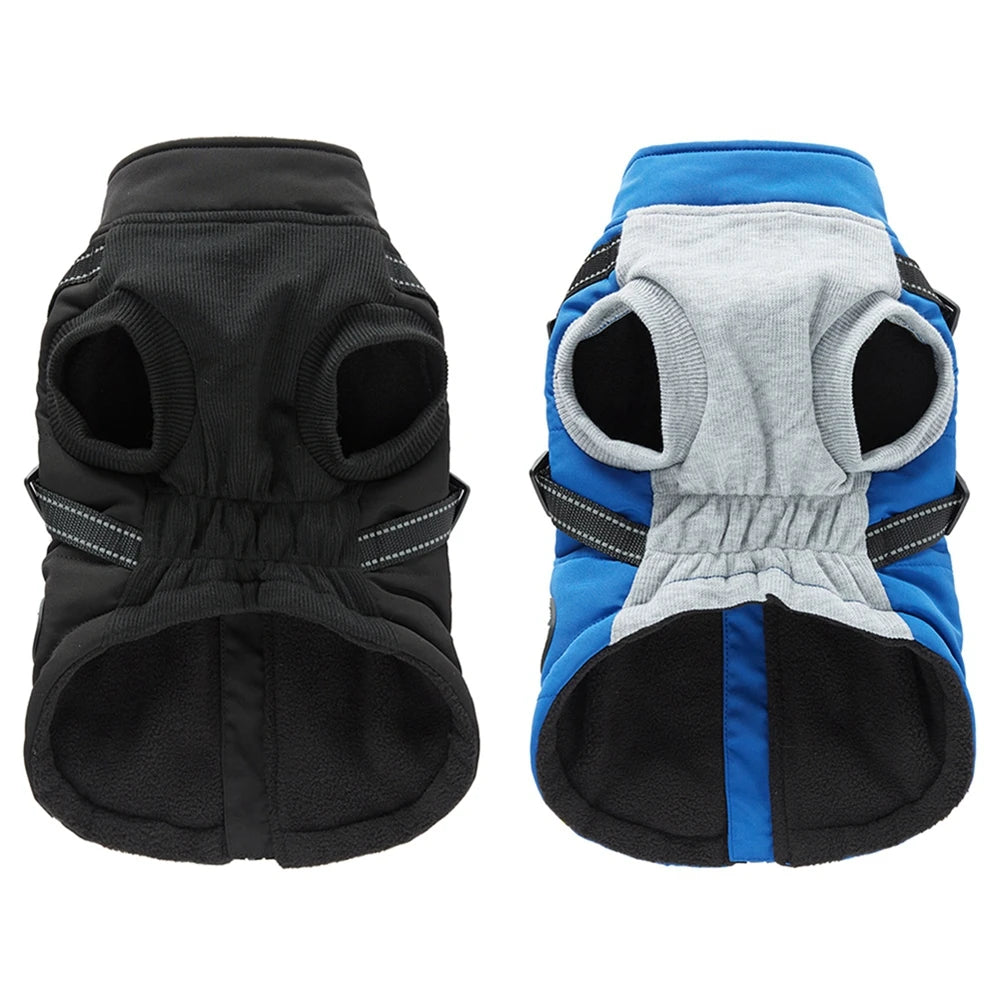 Pet Dog Waterproof Warm Jacket With Harness Reflective Dog Clothes For Small Large Dogs Coat Chihuahua French Bulldog Outfits