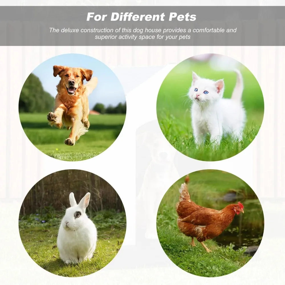 Durable Ventilated Waterproof Plastic Dog House for Small to Large Dogs - Indoor and Outdoor Use with Insulation for Puppies