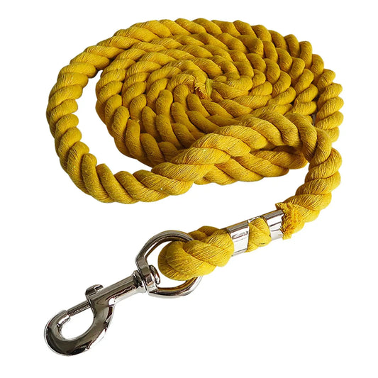 Adjustable Braided Livestock Horse Rope Strap Premium For Easy Control Generous Length Yellow 3m