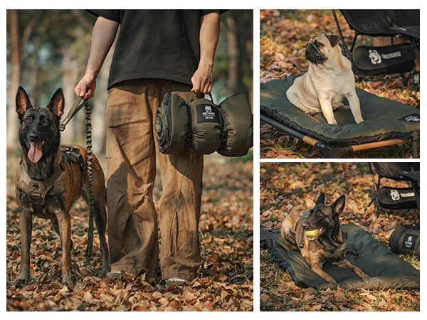 OneTigris Portable Dog Mats for Sleeping, Washable Mattress Anti-slip Cushion for Dog Cot, Water-Resistant Pet Bed for Outdoors