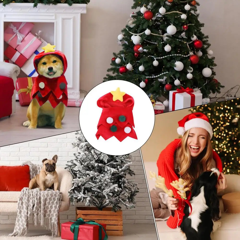 Christmas Dog Clothes Christmas Cat Dog Clothes Buckle-up Kitten Dress Up Skin-Friendly Winter Apparel For Small To Large Pets