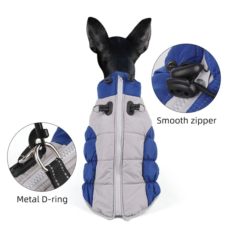 Winter Dog Coat With Reflective Strip For Pet Hoodie Dog Puppy Cold Jacket Waterproof Windproof Thick Dog Padded Vest XL-6XL