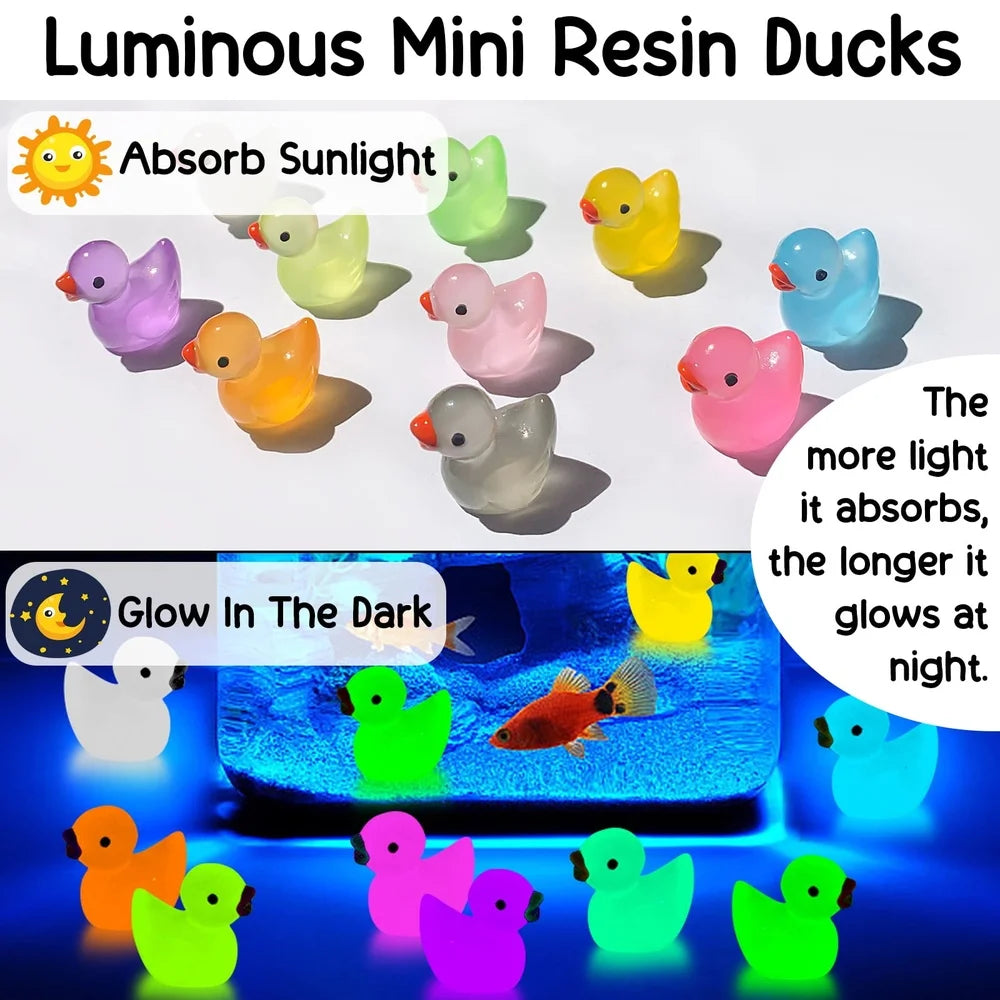 Luminous 1000Pcs Mini Resin Duck Figurines For Garden Decor