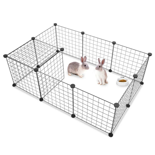 Pet Playpen, Small Animal Cage Indoor Portable Metal Wire Yard Fence for Small Animals, Guinea Pigs, Rabbits Kennel Crate Fence