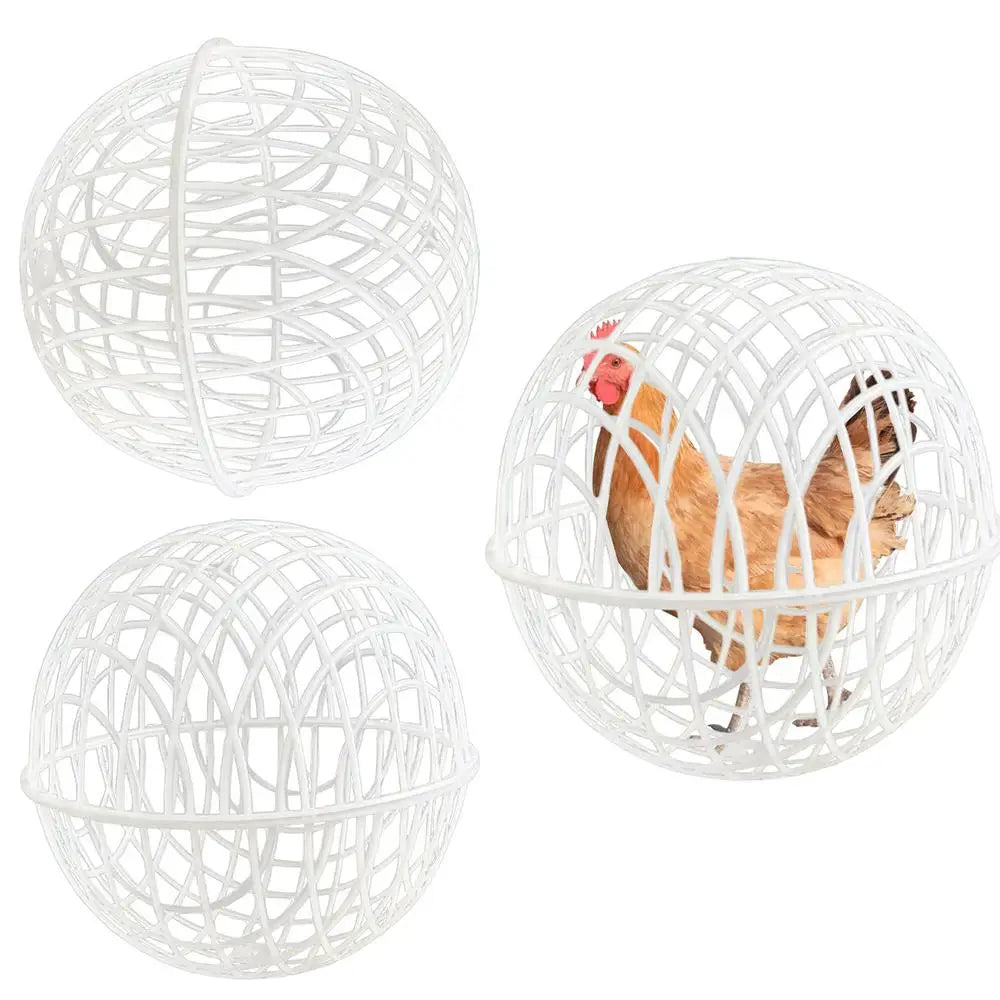 3pcs Walking Chicken Cage Safety Spherical Chicken Rolling Ball Chicken Hamster Ball Cage Free Range Can Roll and Walk To Feed