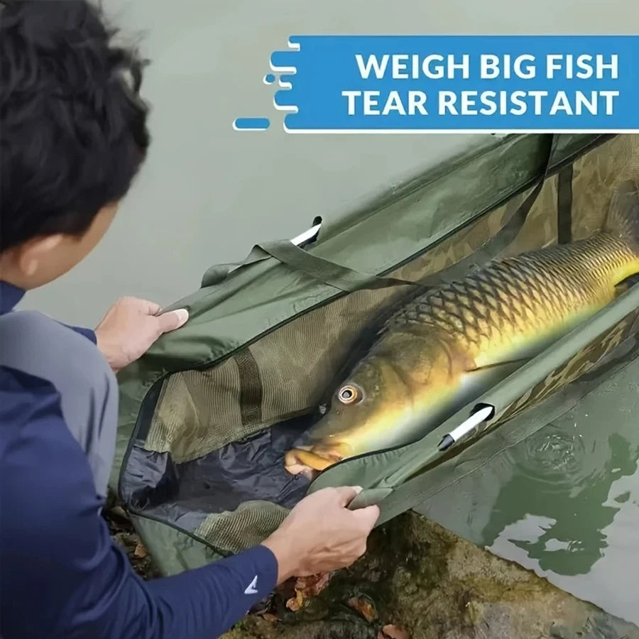 YOTO 1pc pvc Fishing Bags Fish Weigh Bags Folding Mesh Weigh Sling Fish bag for Caught Fish Weigh in Bag for Bass Fishing
