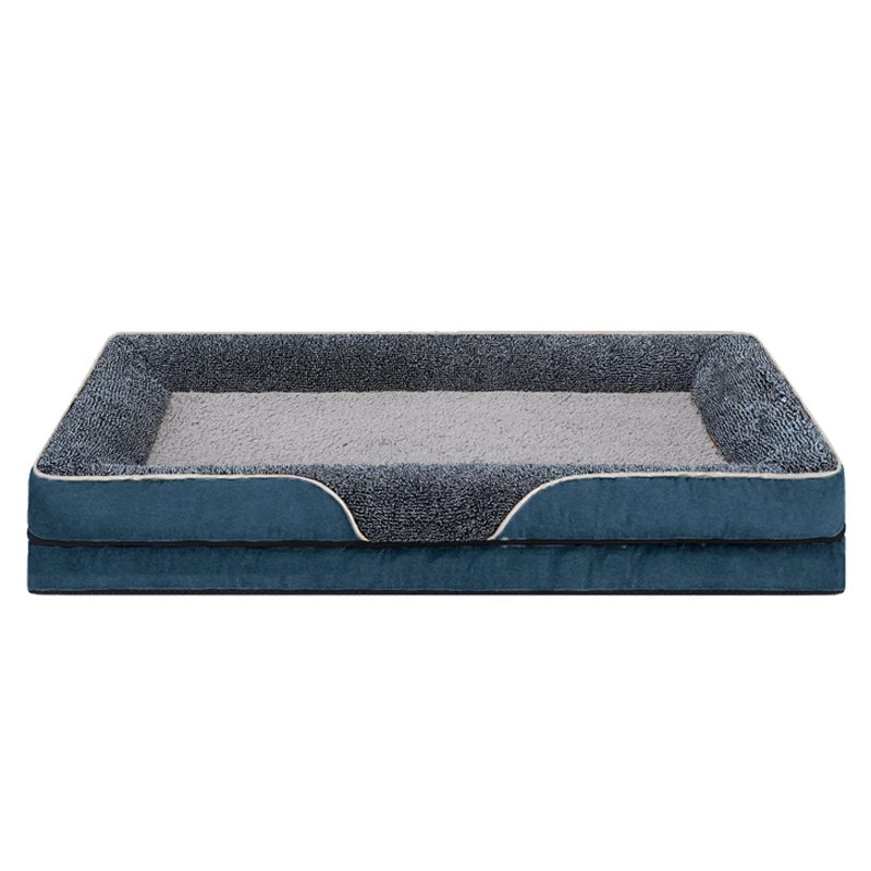 Removable washable pet dog sofa and dog bed for all seasons, pet bed sofa, comfortable and soft cat sofa bed with raised edges,