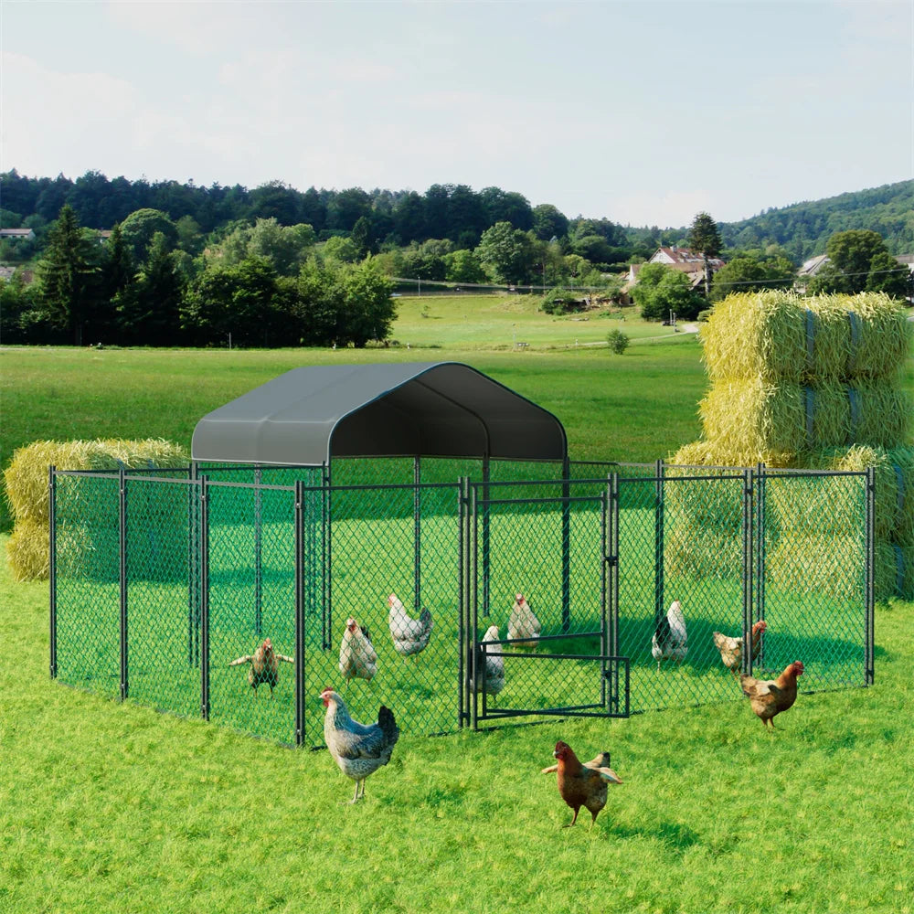 Large Walk-in Chicken Run Coop Cage Hens Rabbit Ducks Chickens Poultry Pen for Outside Yard Farm