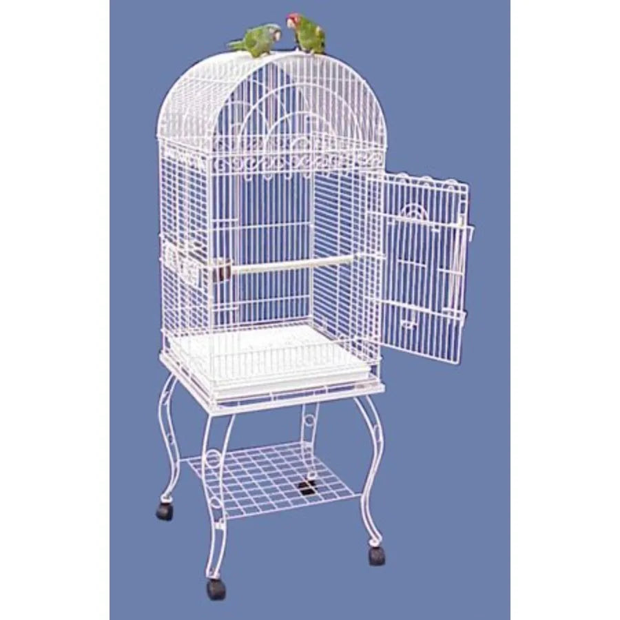 Hana Hut Dometop Bird Cage with Stand for Large Parrots and Cockatiels 20 X 20 X 59 Spacious Indoor Aviary with 1 2 Bar Spacing