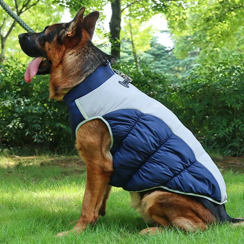 Winter Dog Coat With Reflective Strip For Pet Hoodie Dog Puppy Cold Jacket Waterproof Windproof Thick Dog Padded Vest XL-6XL