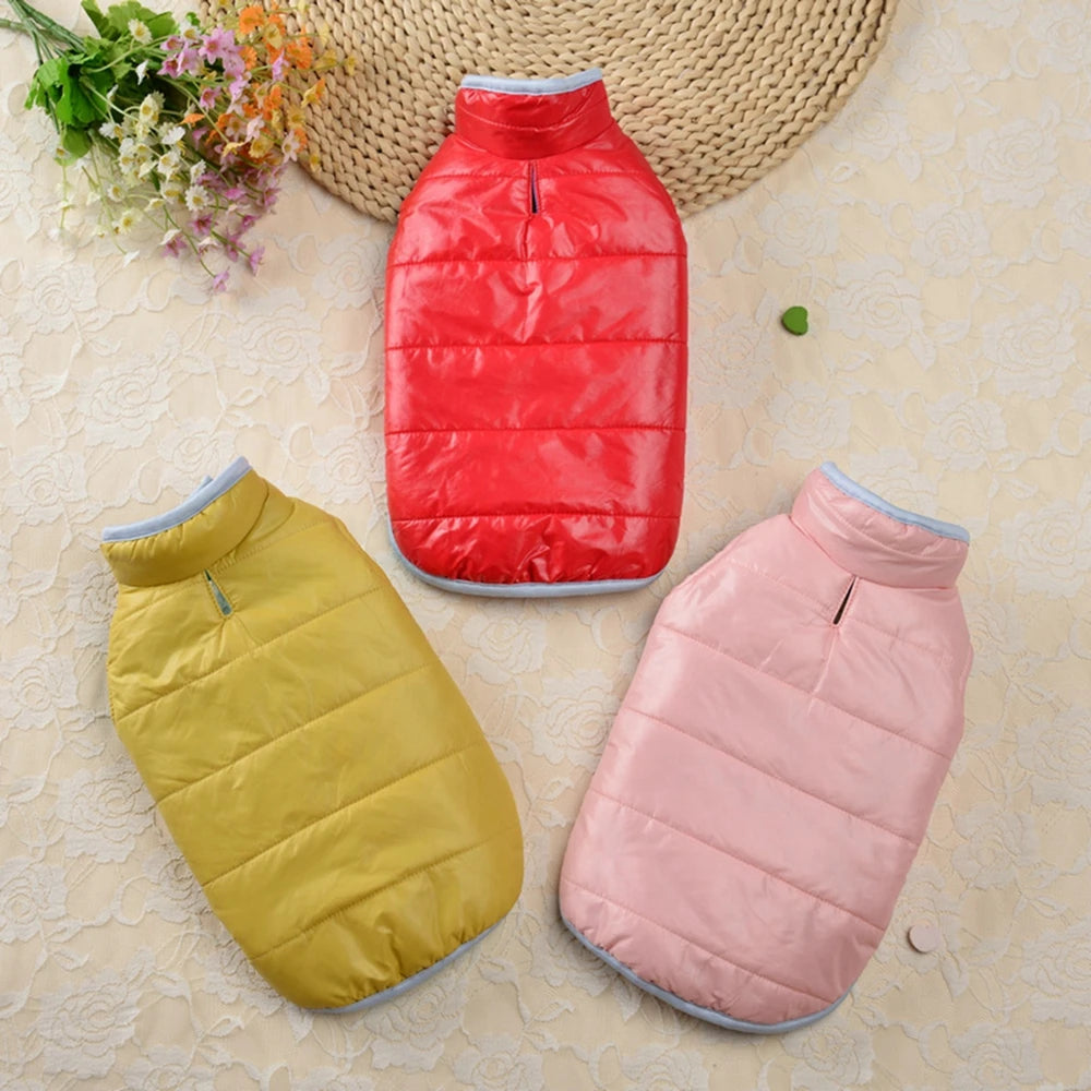 Reversible Dog Coat Double Side Wear Dog Vest Jacket Waterproof Winter Dog Coat Cold Weather Pet Outfit for Small Medium Dogs