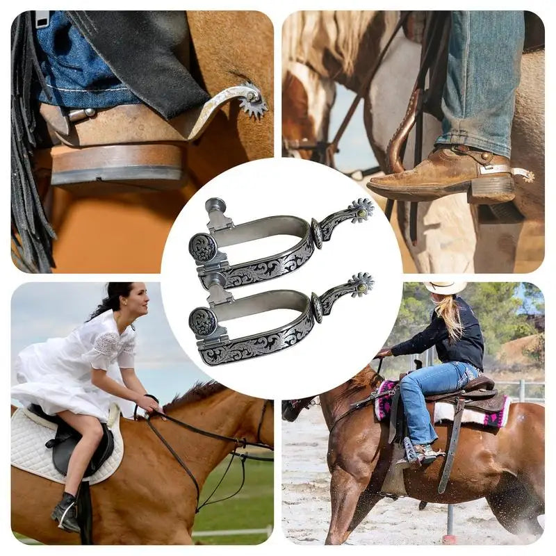 Spurs for Cowboy Boots Beautiful Western Cowboy Spurs Riding Spurs Horse Riding Accessories Horse Roping Spurs with Gear
