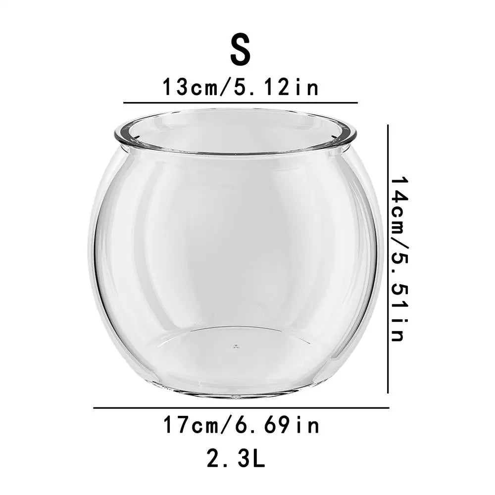 1pcs PET Clear Round Fish Bowl Aquarium Keeper Tank Vase Pot For Snow Living Room Tabletop Ecologicals Fish Tank Decoration
