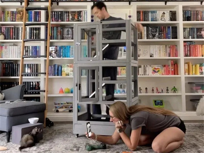 5-layer Small Animal Cage, Suitable for Chinchillas, Hedgehogs, Squirrels, Chameleons, Lizards, Gerbils, Bite-proof