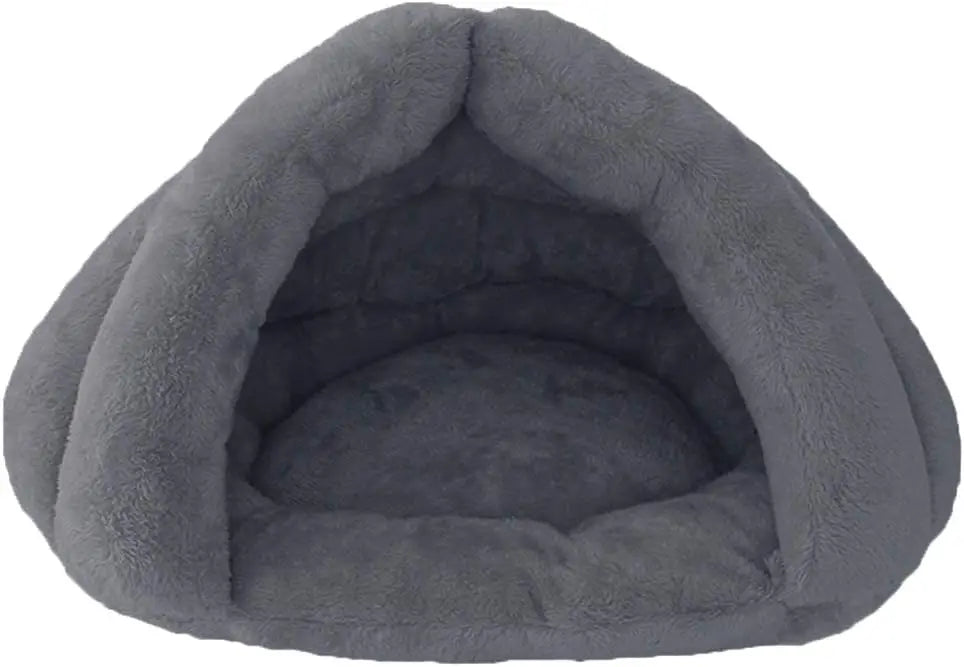 Pet Tent Cave Bed for Cats & Dogs - Warm Fleece Sleeping Bag, Cozy Burrow House for Small to Medium Pets