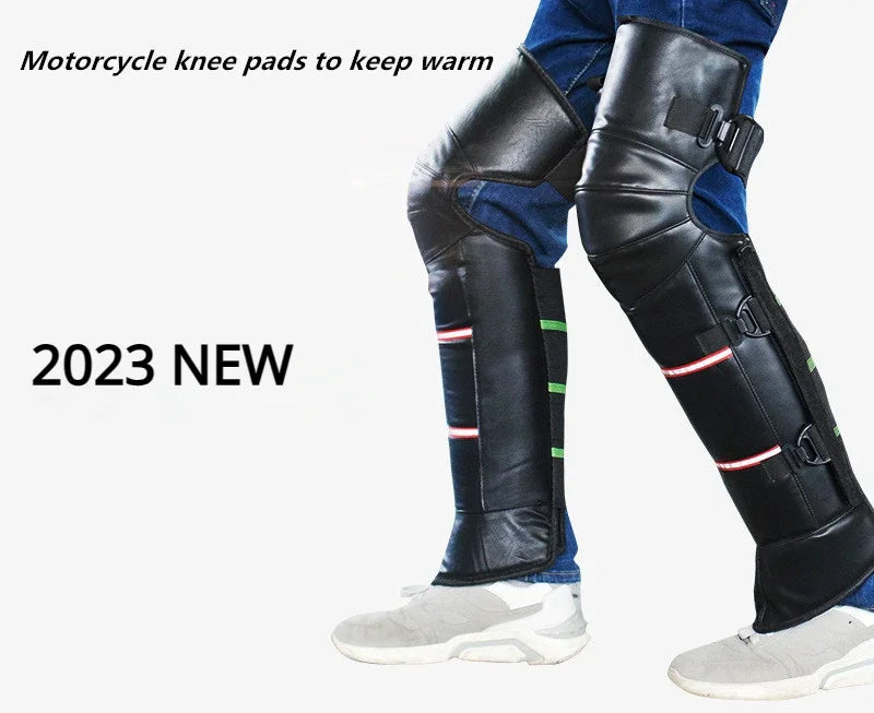 Motorcycle Warm Kneepad Legs Motorbike Riding Windproof Winter PU Leather Waterproof Scooter Protective Protective Knee Pads