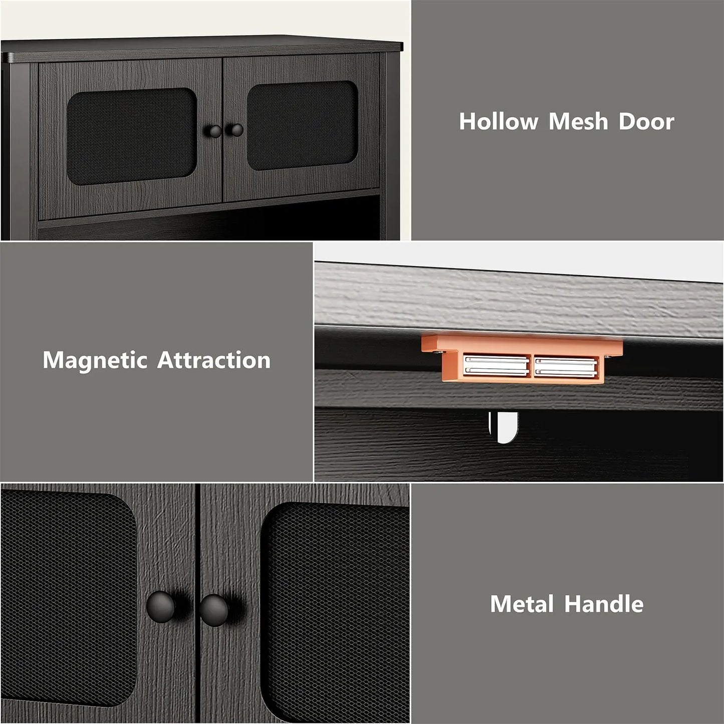 40-50 Gallon Aquarium Stand w/ Cabinet Storage,Fish Tank Stand Reptile Tank w/ Charging Station Adjustable Feet,Anti-tilt Device