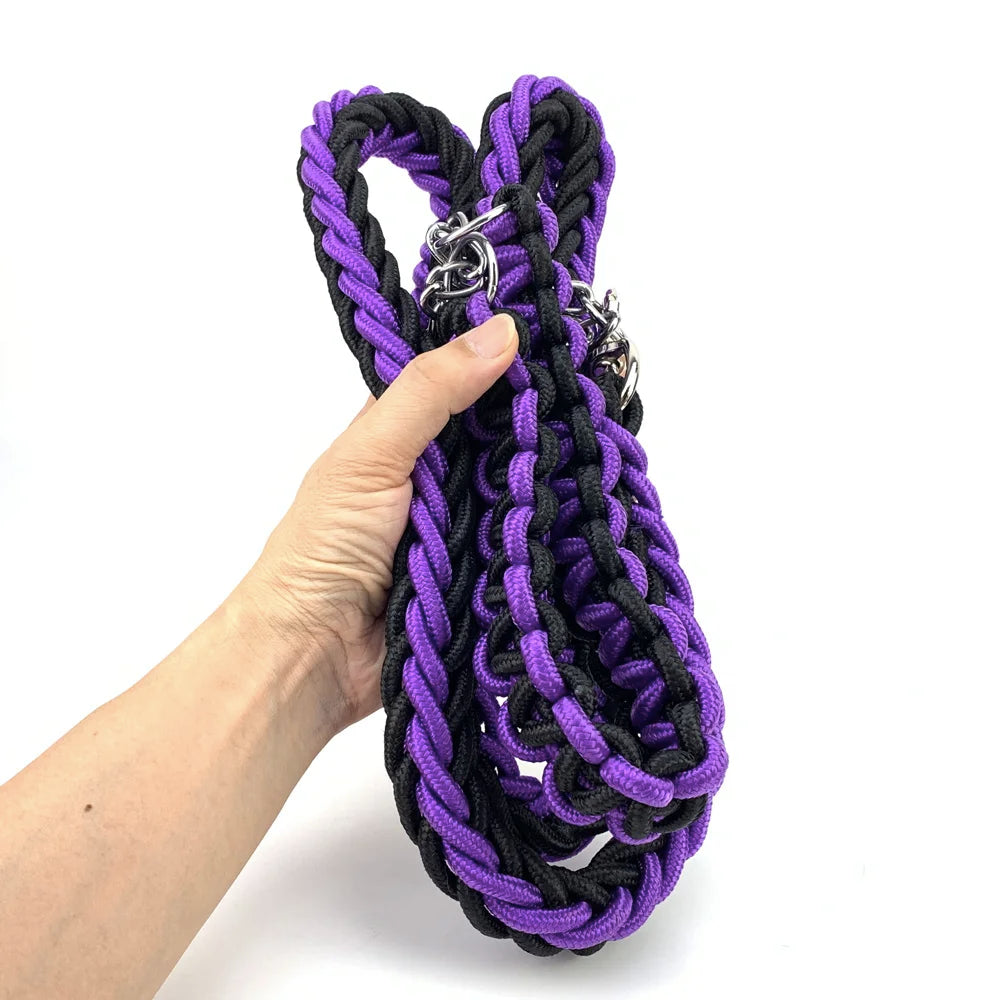 Nylon Braided Dog Collar And Leash Set Traction Rope For Small Medium Large Dog Leash Chien Pitbull Bull Terrier Pet Accessories