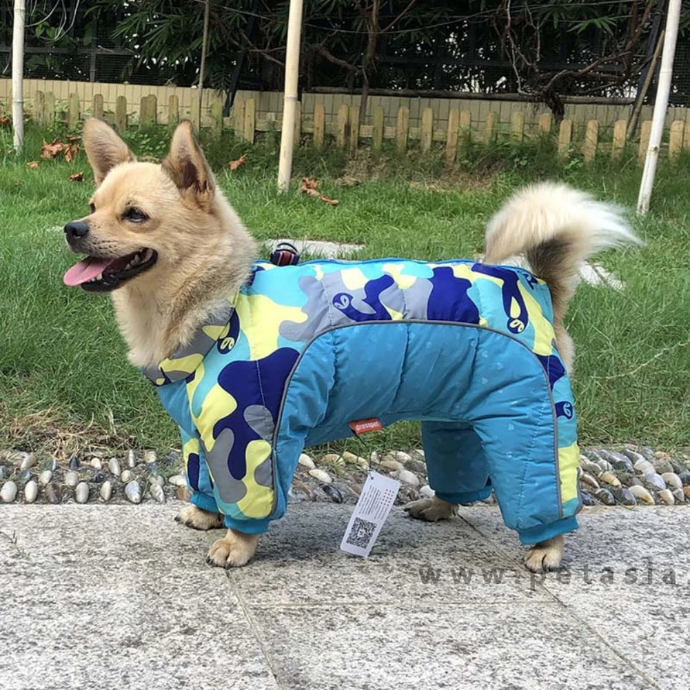 Autumn Winter Pet Dog Padded Coat Super Warm Jacket Thicken Reflective Dog Clothes Waterproof Puppy Jumpsuits Pet Dog Clothing