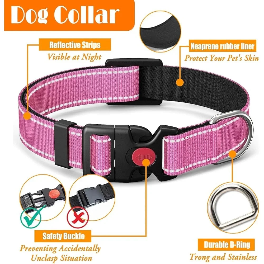 Dog Harness Collar Leash Set with Seat Belt Portable Bowls Poop Dispenser Ergonomic No Pull Design Walking Training