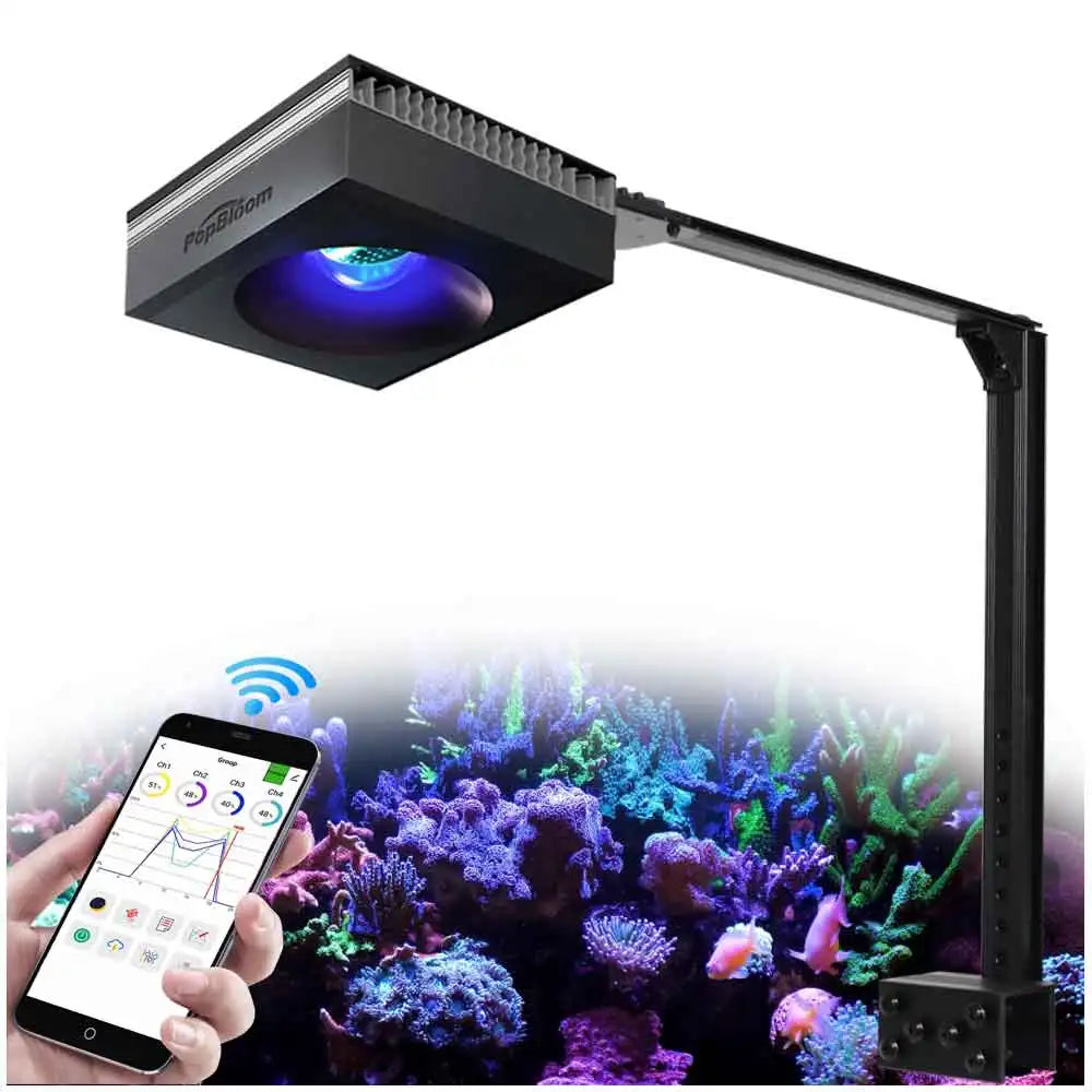 PopBloom RL90/RL180 WiFi Aquarium light, Full Spectrum Saltwater Aquarium Led Lamp for Reef Coral SPS/LPS Marine Aquarium Tank