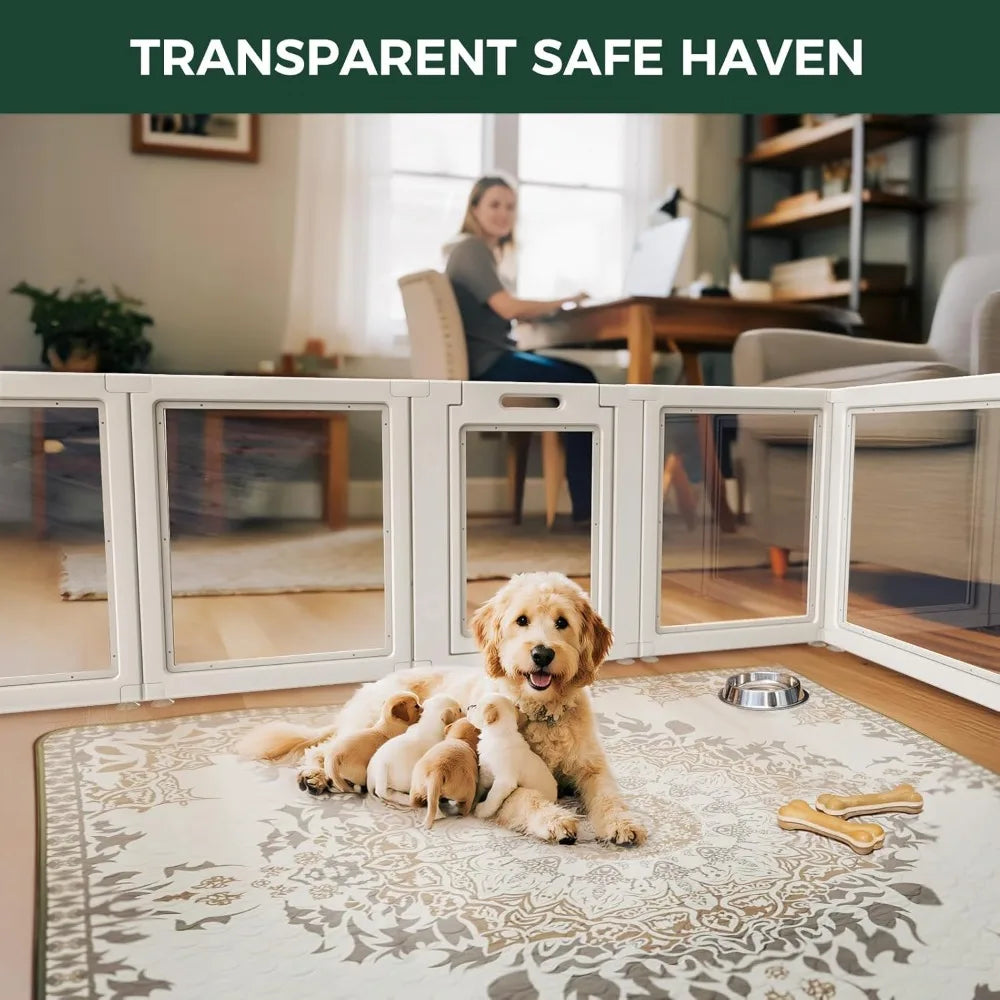 Indoor Dog Playpen for Puppies and Small Dogs, 24 Inch, 8 Panels, White