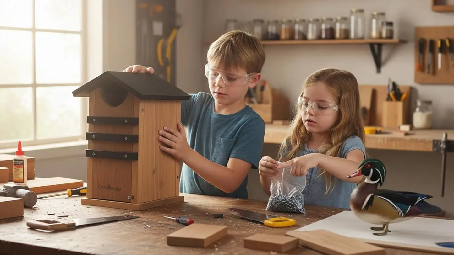 Cedar Wood Bird House for Squirrels, Owls, Ducks - Large Outdoor Nesting Box with Stainless Steel Perch, Easy Assembly