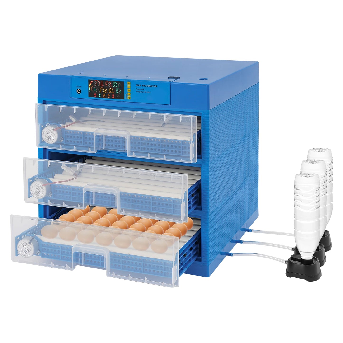192-Egg Incubator with Automatic Egg Turning and Humidity Contro| Battery Operated and Electric Hatching Machine