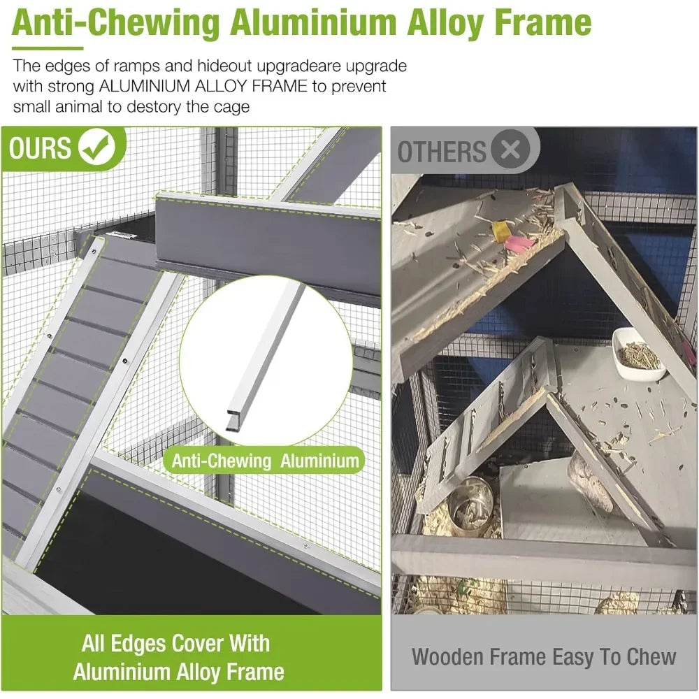 5-layer Small Animal Cage, Suitable for Chinchillas, Hedgehogs, Squirrels, Chameleons, Lizards, Gerbils, Bite-proof
