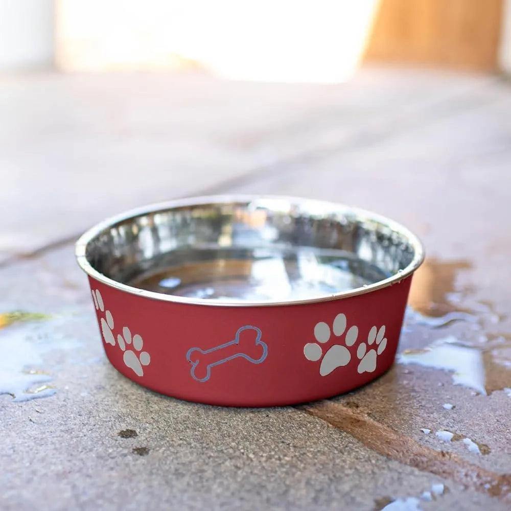 Bella Dog Bowls- Stainless Steel Dog & Cat Bowls - Spill Proof Dog Food Bowl, Cat Bowl, Puppy Essentials & Pet Supplies Great f